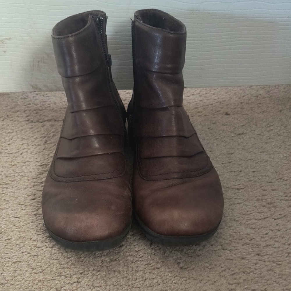 Clarks Women's Brown Ankle Boots With Buckle Detail